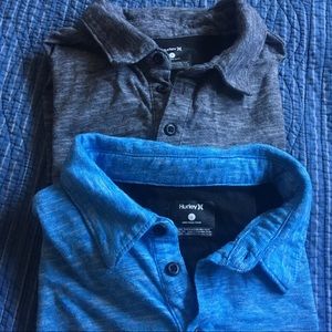 Two (2) Hurley Cotton Jersey Knit Polos Men’s L